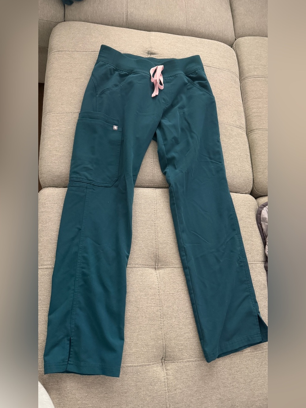 Figs Kade Caribbean Blue with Pink scrub pants